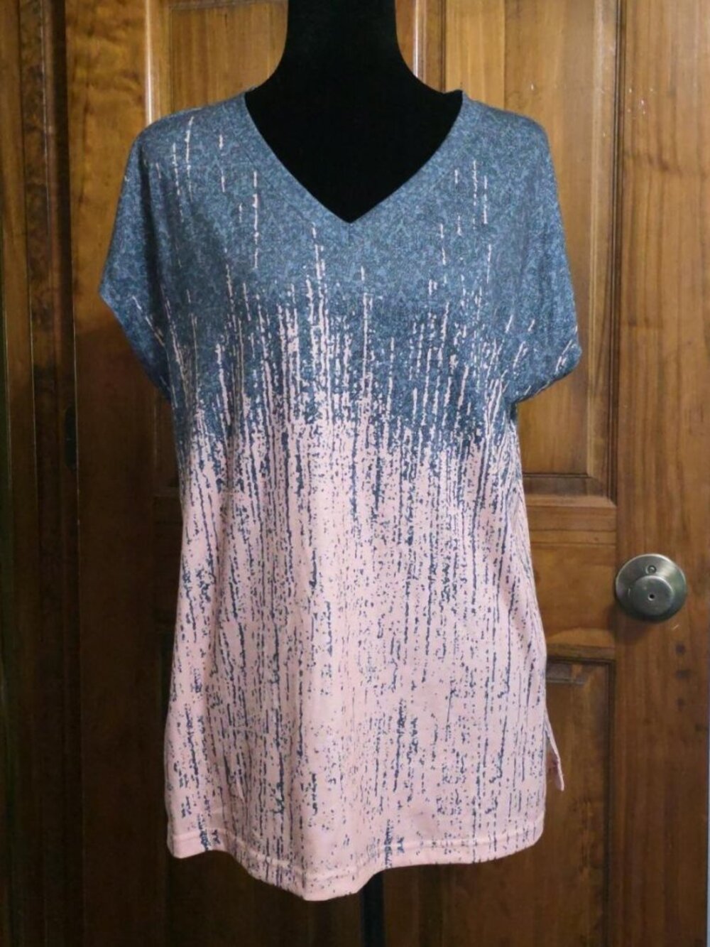 V Neck Top Cap Sleeves Loose Fit Tee Shirt Summer Spring [XIEERDUO]